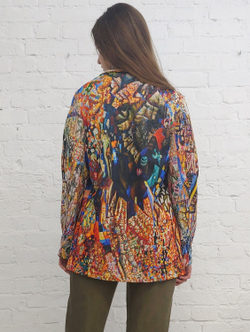 Трикотажный жакет "Формула весны", по мотивам живописного полотна Павла Филонова "Формула весны"