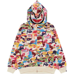 A Bathing Ape X Kidsuper Camo Shark Full Zip Худи хаки