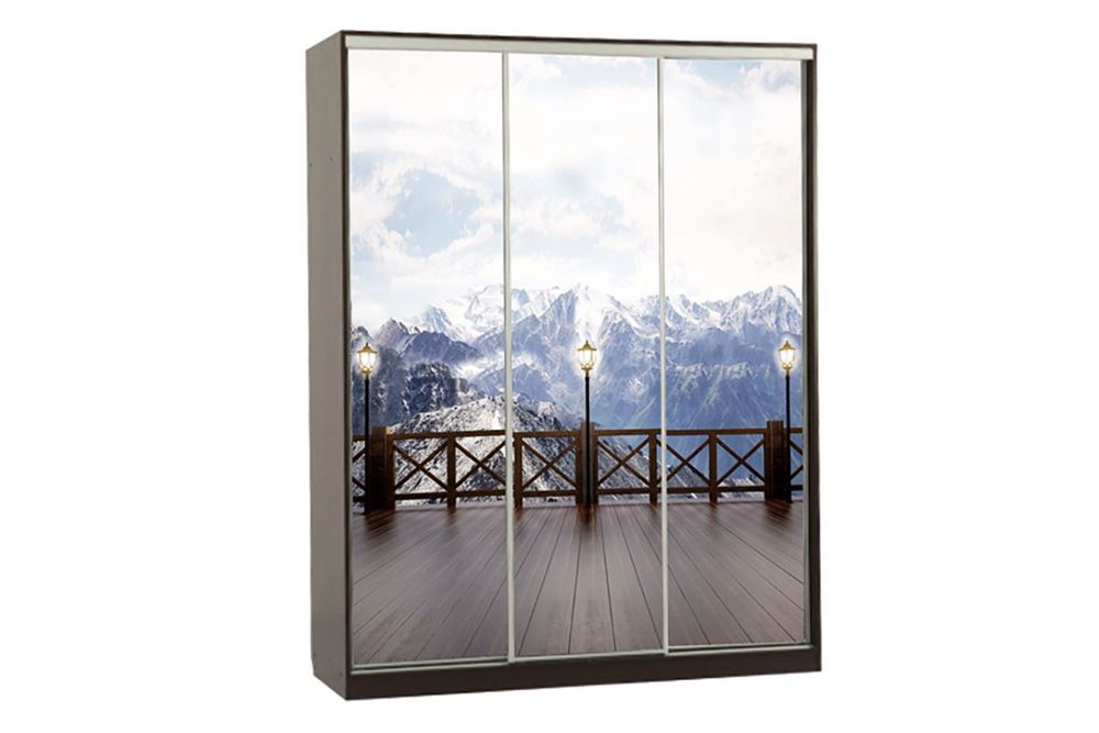 Шкаф-купе "Бассо-7 600 Горы" (венге), ЛДСП 16 мм, Мебельсон