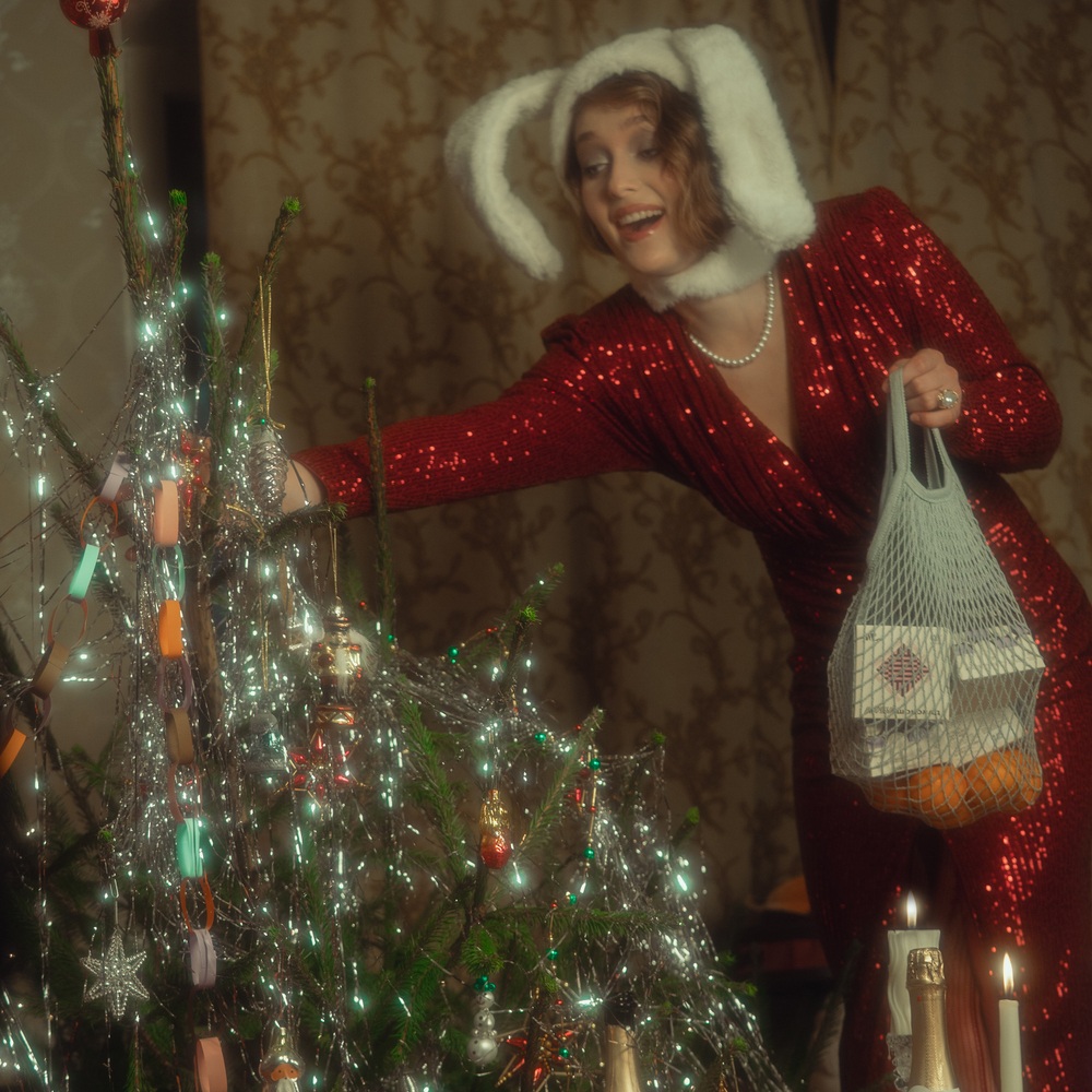 Авоська NL, серая, до 5кг средняя, 30*30см