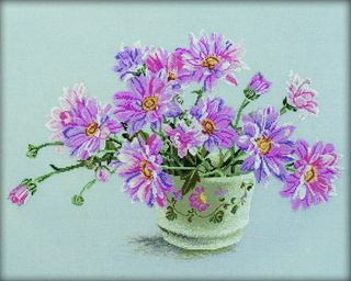 "Букет хризантем"-M203 вышивка