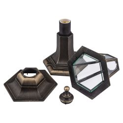Садово-парковый светильник ЭРА НТУ 06-60-001 бронза 6 гранный напольный IP44 Е27 max60Вт | Садово-парковые светильники