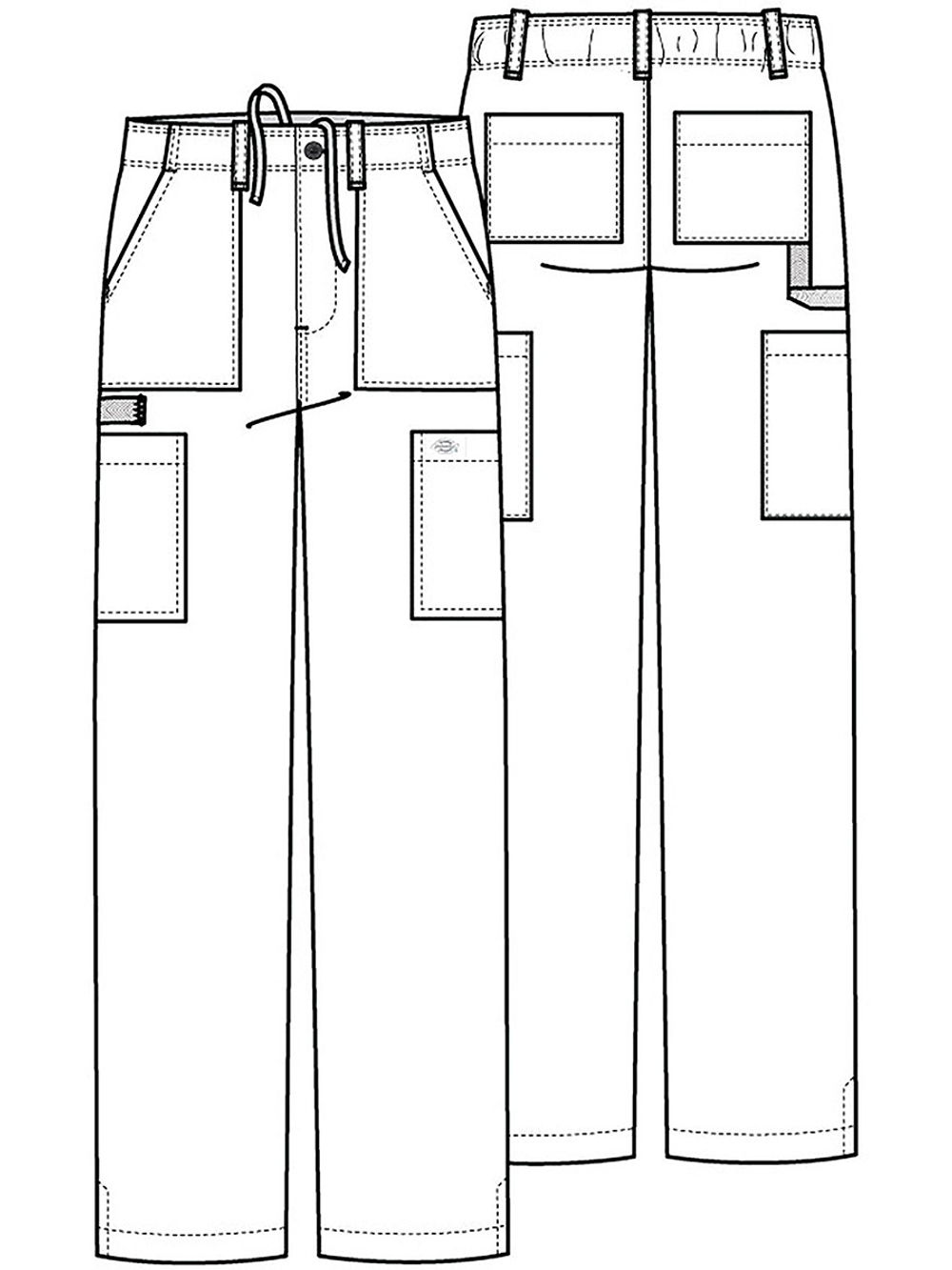 Брюки медицинские мужские Dickies DK015 с застежкой-молнией, оливковый, M