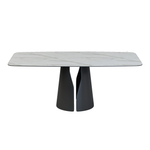 Стол овальный GIO 180, керамика матовая, белая