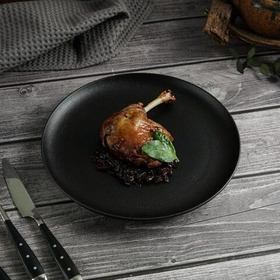 Тарелка с бортом d=26 cм,фарфор "NOBLE" серия "Fine Plus-Black Sand"