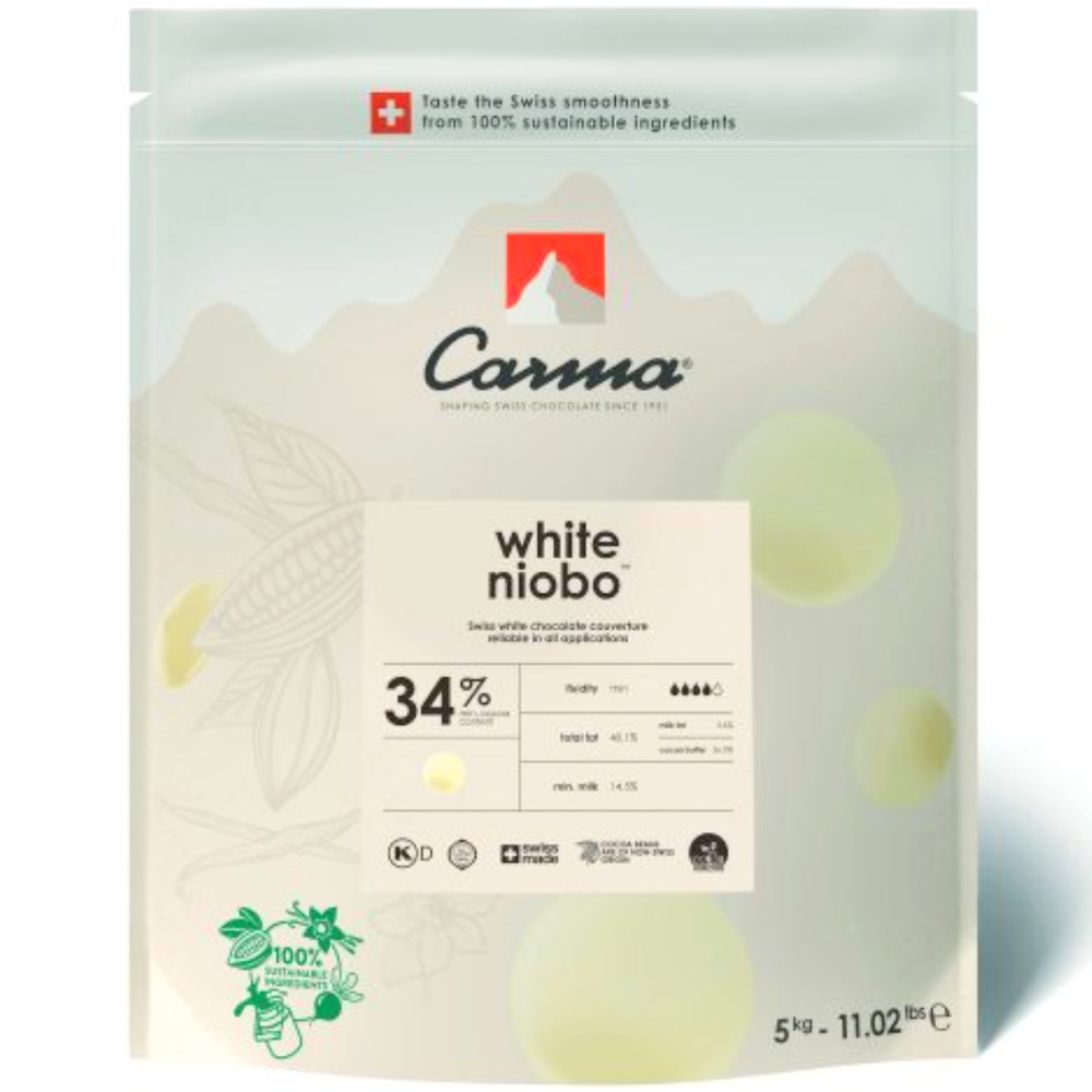 Шоколад белый Niobo 34%, Carma, Швейцария, 1,5 кг