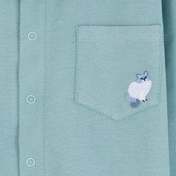 Рубашка из фланели с вышивкой КОТИК