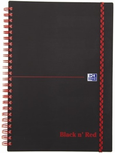 Блокнот Black n' Red A5 (14.8*21см) клетка 70л спираль пластиковая обложка