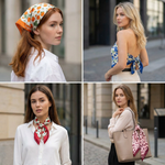 Шейный платок «Карельская брусника», 70×70 см