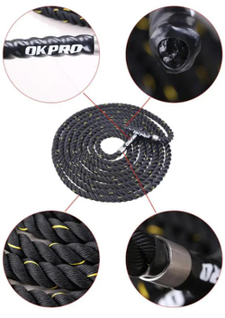 Канат тренировочный 15 м толщина 38 мм телиреновый OKPRO