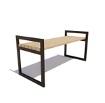 Скамейка стальная "Муром" сосна 1,2м, без спинки, лак