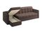 Диван угловой с оттоманкой Неаполь 1,8 - Velutto 23 шоколад/накладка венге
