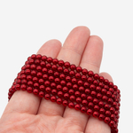 Хрустальный жемчуг, оттенок "Красный", шар 4,1мм, улучшенное покрытие