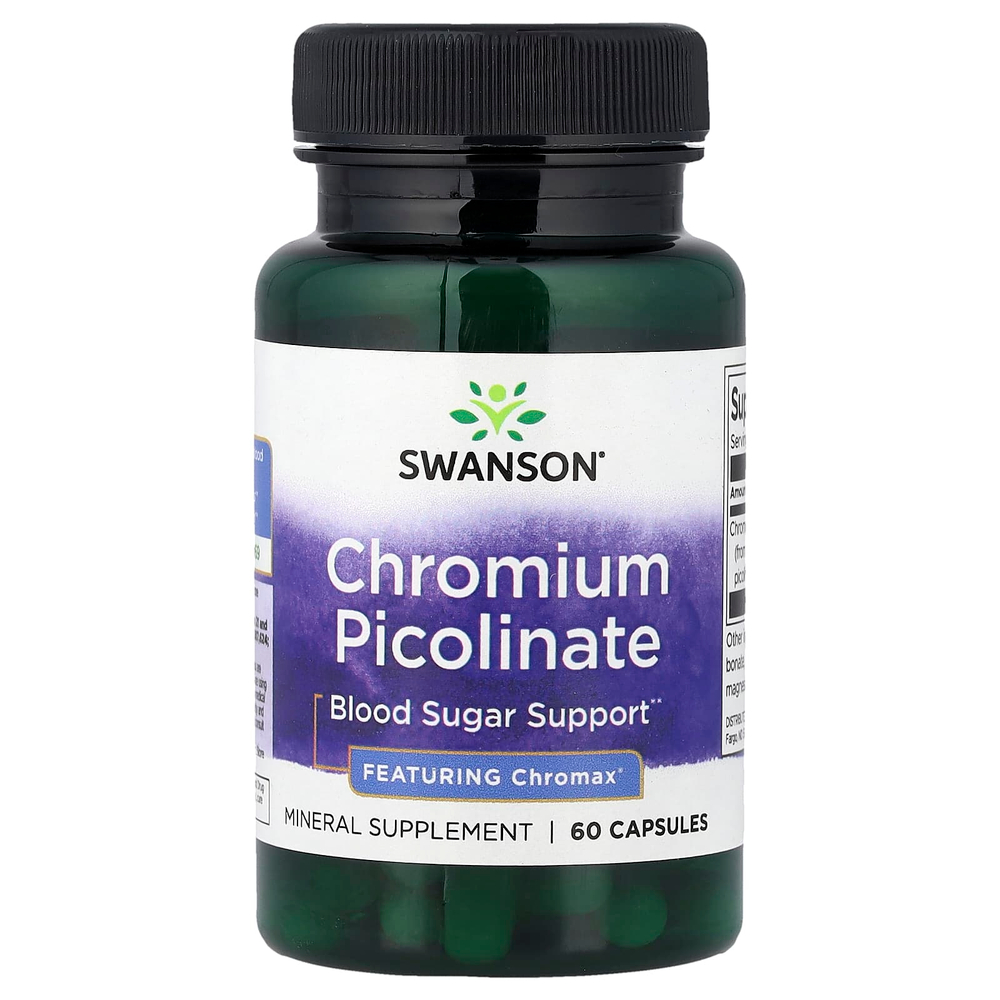 Swanson, Пиколинат хрома, 60 капсул (200 мкг в капсуле)
