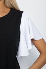 Блуза Мелодия стиля (черно-белая) Б11657 LT Collection