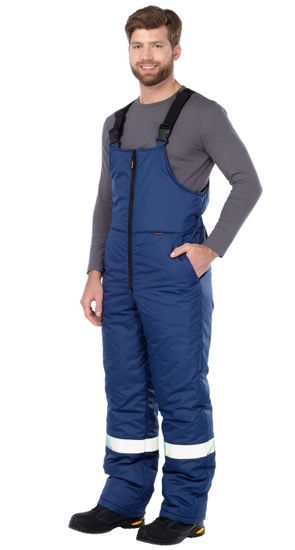 Костюм зимний "Транзит" полукомбинезон (синий/серый)