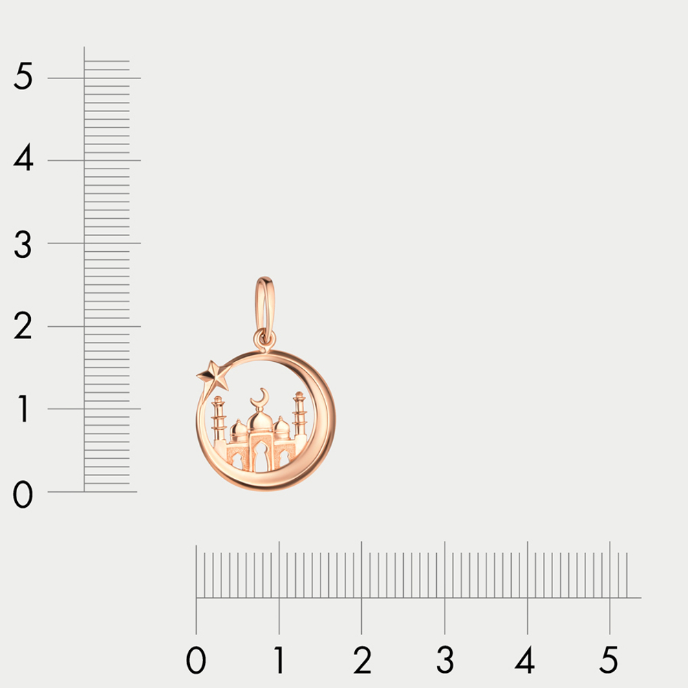 Подвеска мусульманская из розового золота 585 пробы без вставок (арт. 106428-1000)