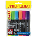 набор текстовыделителей STAFF "Basic Budget HL-02N" 6 ЦВЕТОВ НЕОН линия письма 1-5 мм (6 штук в упаковке)