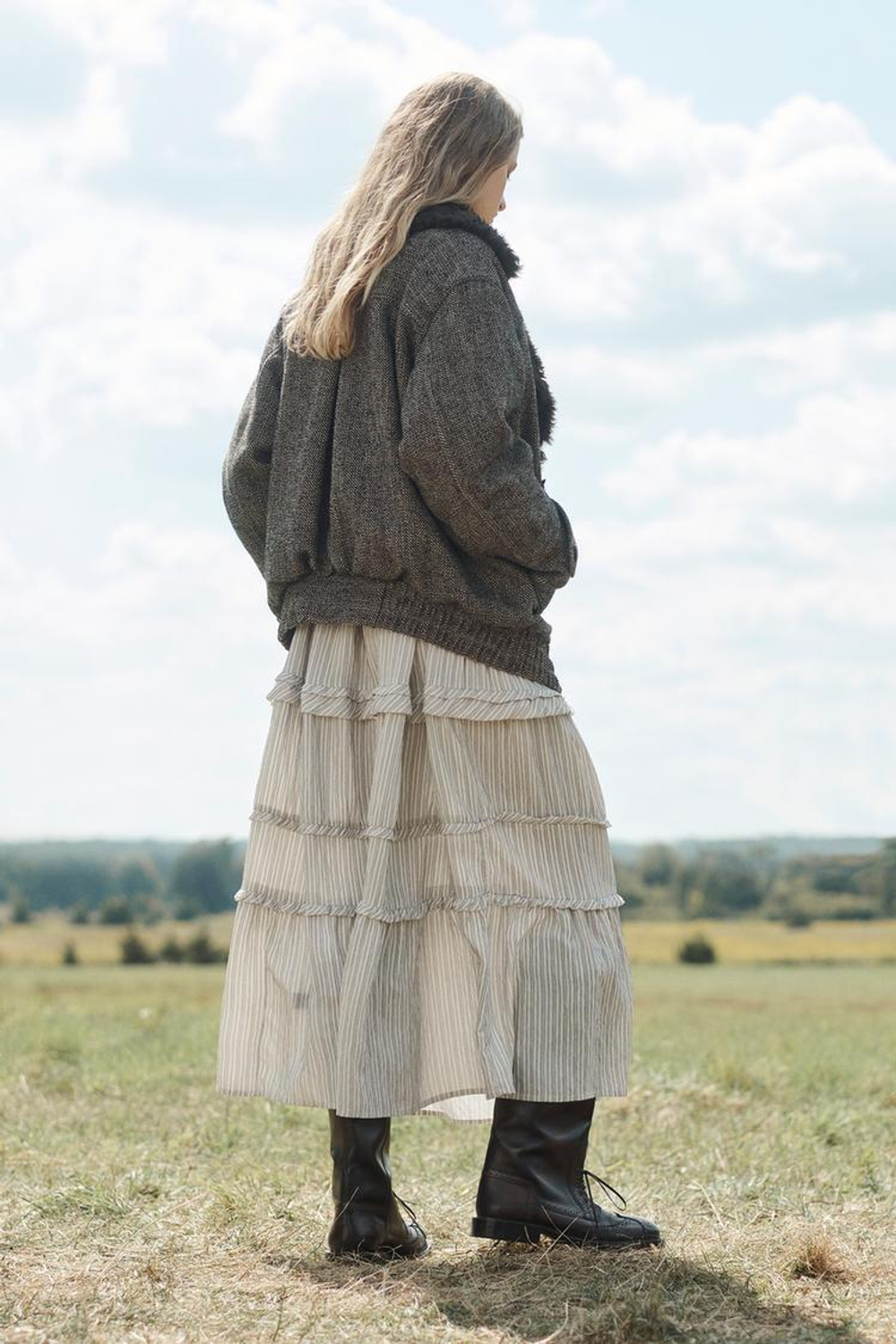 ZARA КУРТКА-БОМБЕР ИЗ СМЕСОВОЙ ШЕРСТИ, ЧЕРНЫЙ