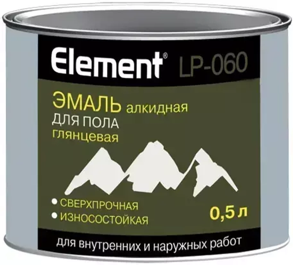 Эмаль Alpa Element LP-060 алкидная для пола глянцевая серая 0,5 л