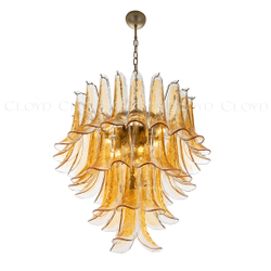 Люстра Cloyd AZORES-C C10 / Ø65 см - латунь светл. - янтарное стекло (арт.11653)