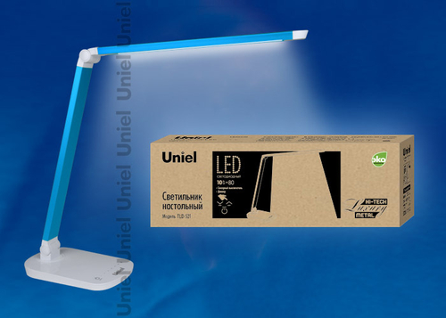 TLD-521 Blue/8W/Светильник настольный/LED/800Lm/5000K/Dimmer/Цвет-синий металлик