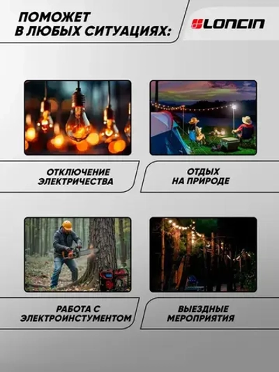 Генератор бензиновый Loncin LC3500-AS (3.1кВт, 220В, 15л, одна фаза)