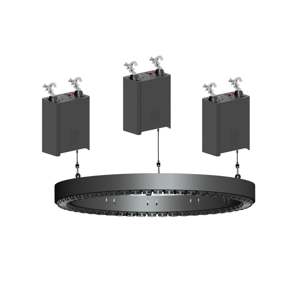 Кинетическое кольцо 120 см, с эффектом Beam, на 3-х лебедках — RGBW 54×40 Вт 2° 2400 Вт