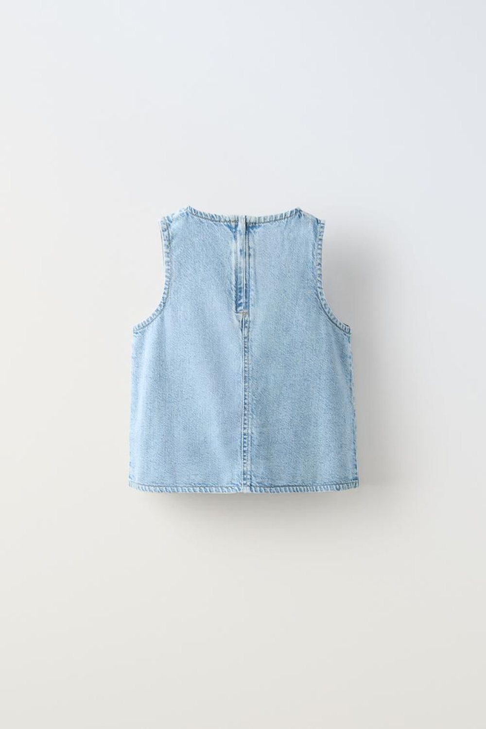 ZARA ДЖИНСОВЫЙ ТОП БЕЗ РУКАВОВ, СИНИЙ