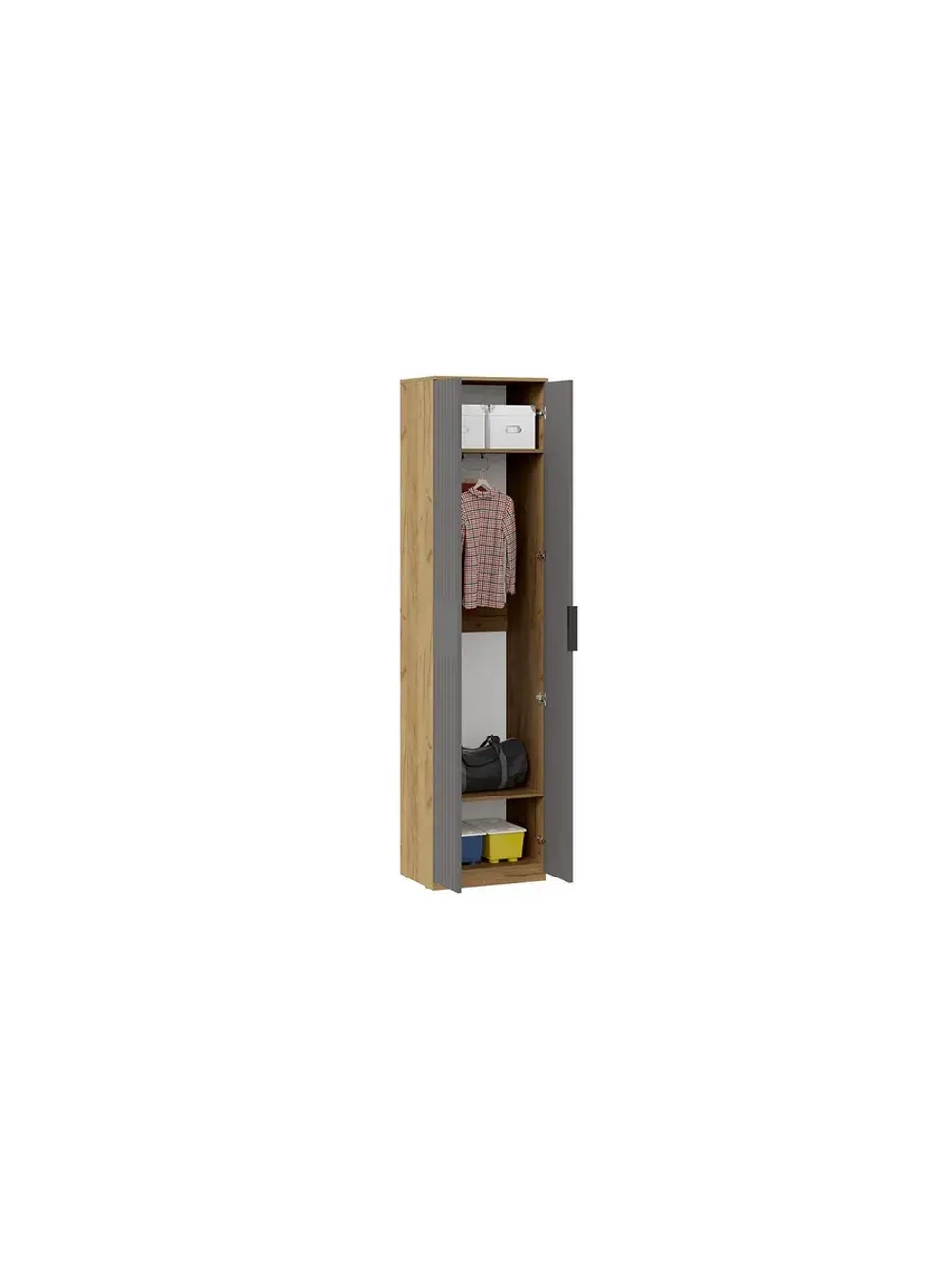 Прихожая с зеркалом Дуб Крафт золотой 220х43х226