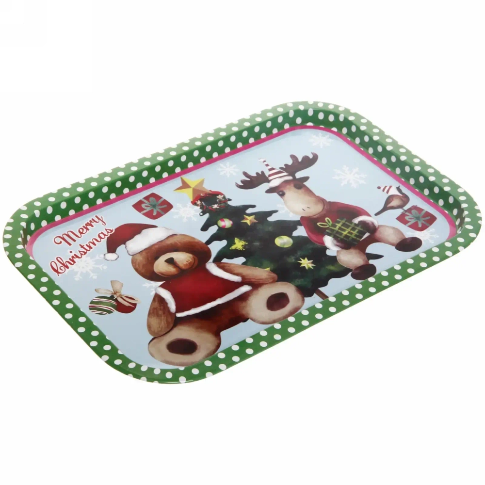 Поднос жестяной 34,5*23,5см «Мишка и лось»