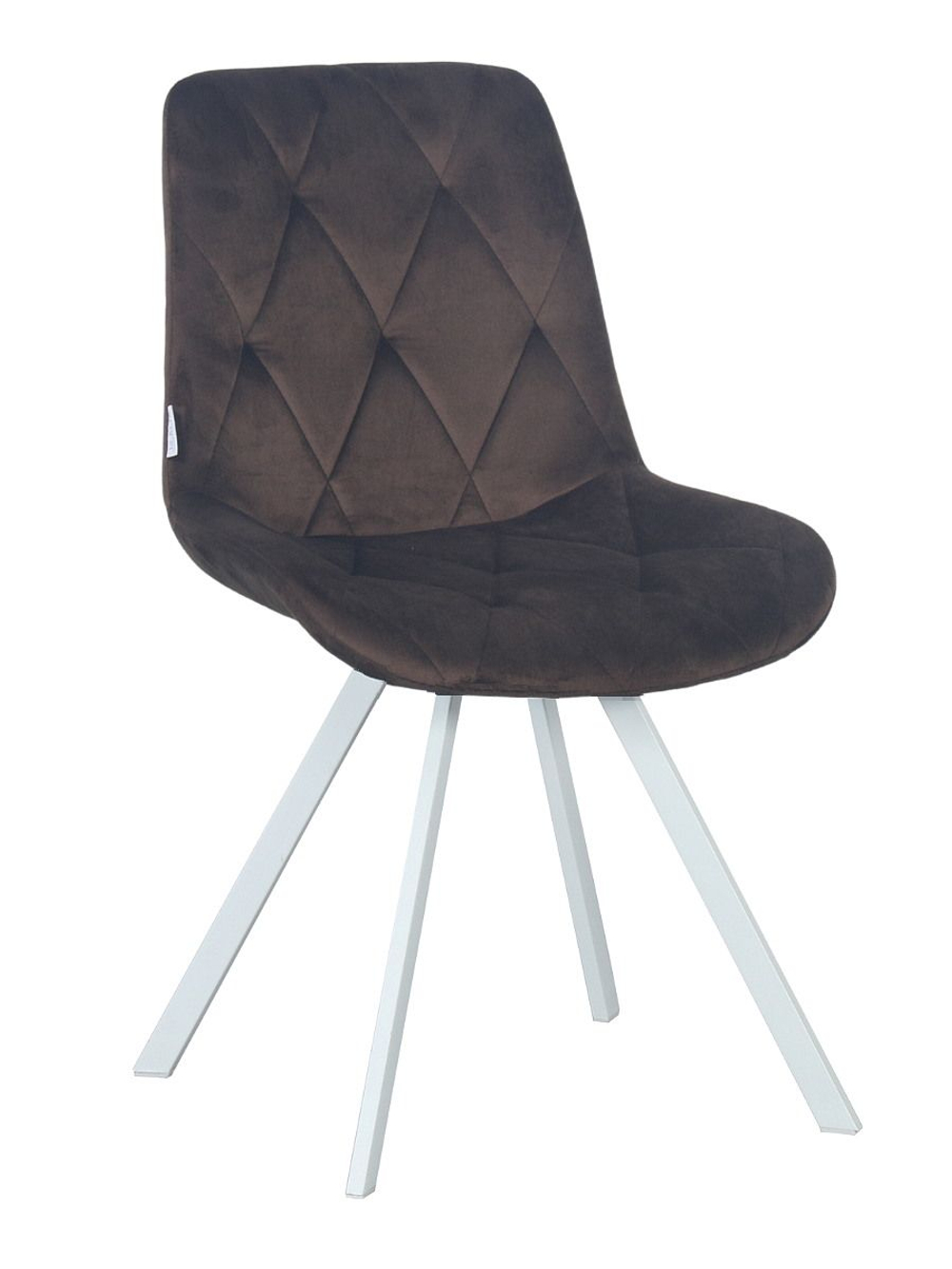 Стул LA ALTA GUSTAF 360 велюр шоколад, каркас белый