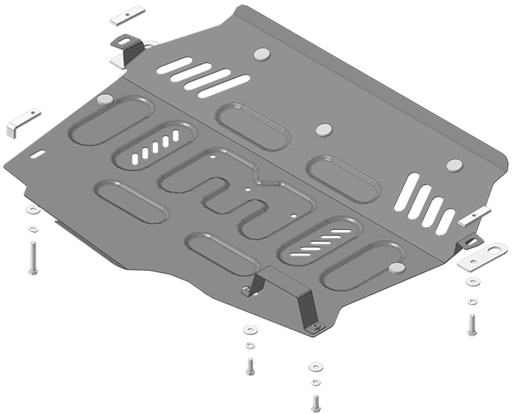 Защита картера двигателя, КПП. 2 мм, Сталь. для Honda Accord VIII 2008-2012, Motodor.70816