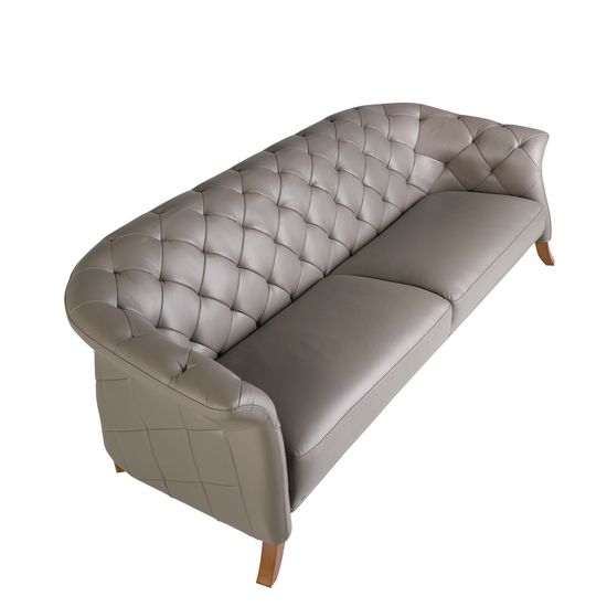 Диван 3-х местный 6188/EX007-3P-T541029 серый кожаный