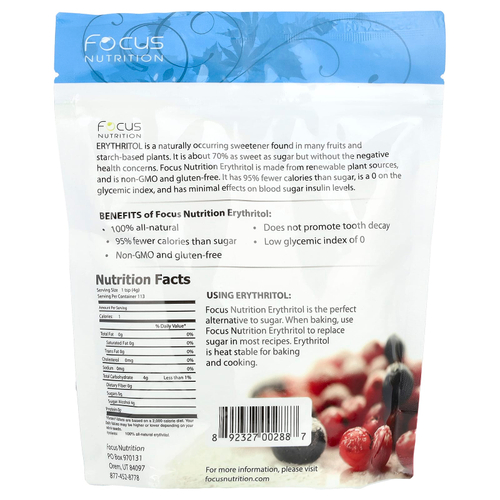 Xyloburst, подсластитель с эритритолом, низкокалорийный подсластитель, 454 г (1 фунт)