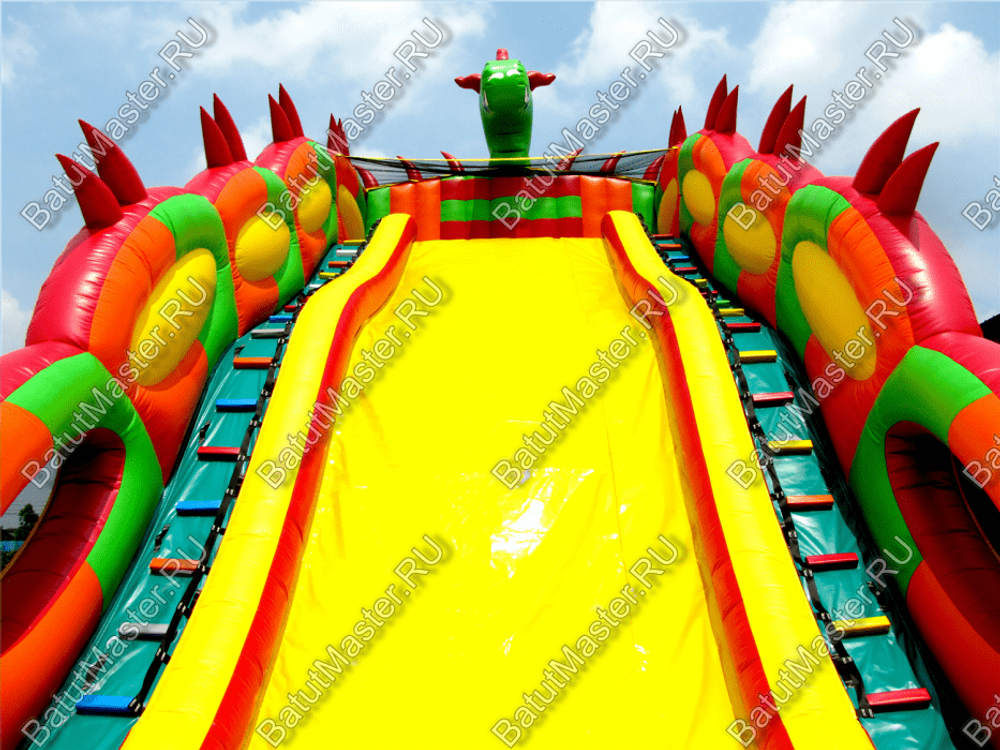 Батут-горка "Дракон 3" с шипами, два входа 10*5*8 м