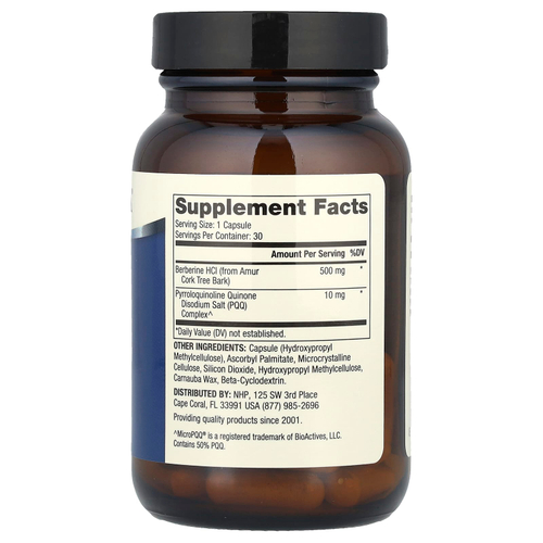 Dr. Mercola, MicroPQQ и берберин с улучшенной рецептурой, 30 капсул