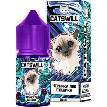 Жидкость CATSWILL Salt 2% STRONG 30 ml - Черника Ежевика Лед