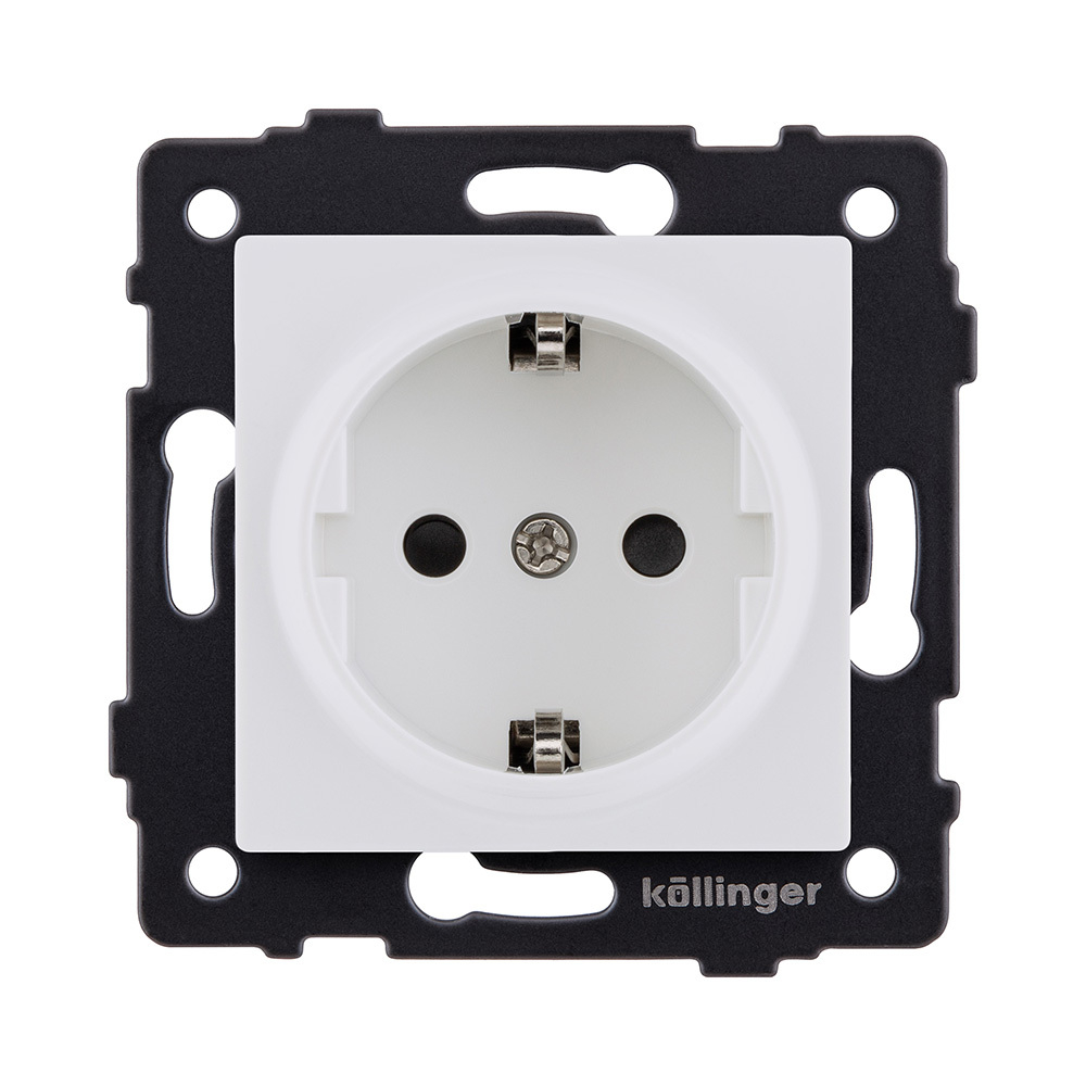 Розетка штепсельная SCHUKO 16A/250 В, белый матовый Kollinger REA-002WM для Aspekt, Eleganz, Reflex
