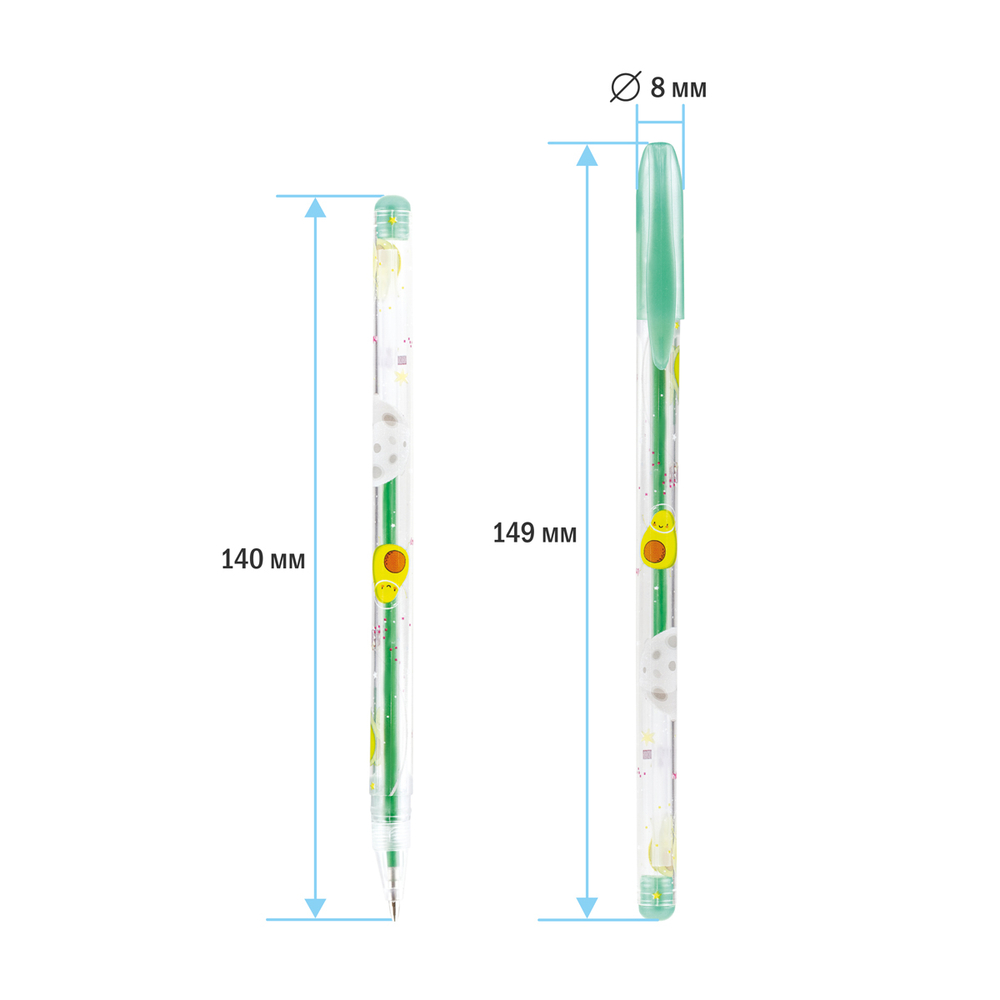Набор гелевых ручек ArtSpace "Космические приключения" 12цв., 1,0мм, металлик, ПВХ чехол