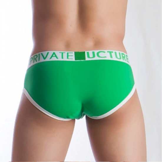 Мужские трусы слипы зеленые Private Structure NOS Spectrum Green Brief PST0056