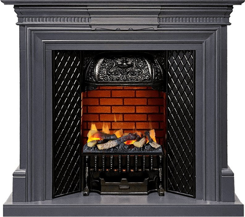 Каминокомплект Chelsea - Серый графит с очагом Cassette 400 LNH-INT (с дровами)