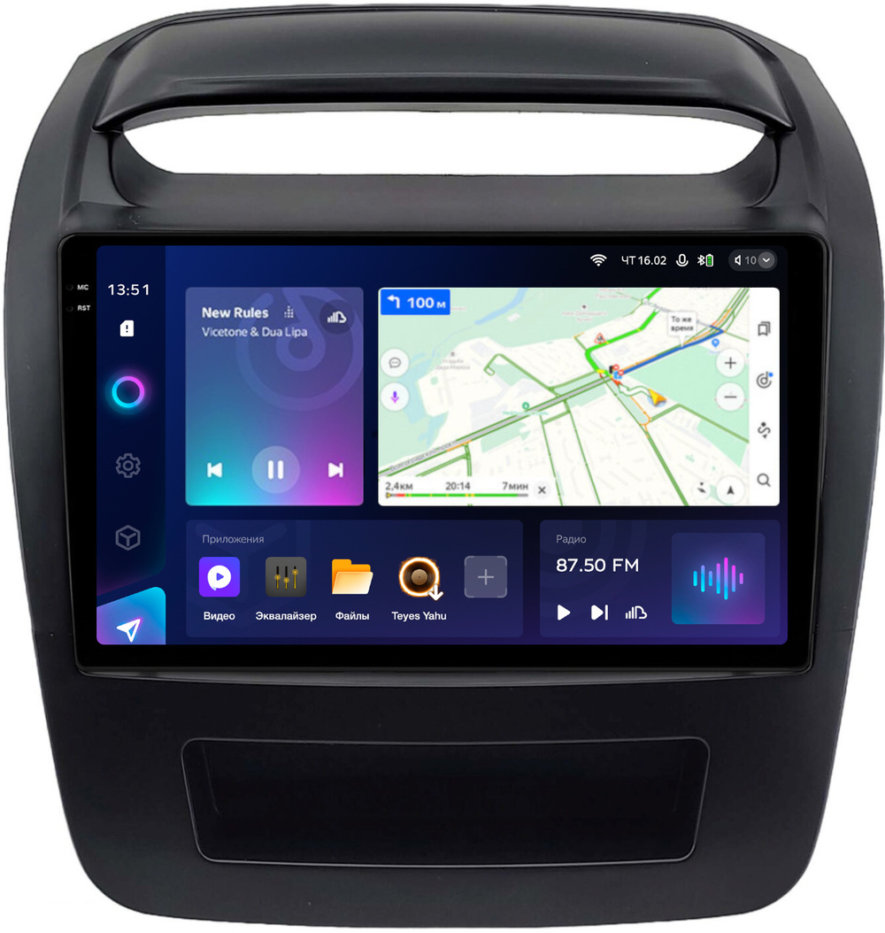 Магнитола для KIA Sorento 2 XM 2012-2016 (климат на ШГУ, рамка большая) - Teyes CC3-2K монитор 9.5" 2K QLED на Android 10, ТОП процессор, CarPlay, 4G SIM-слот