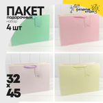 Пакет подарочный 45х32х15см Премиум однотонный в рамке (Микс)