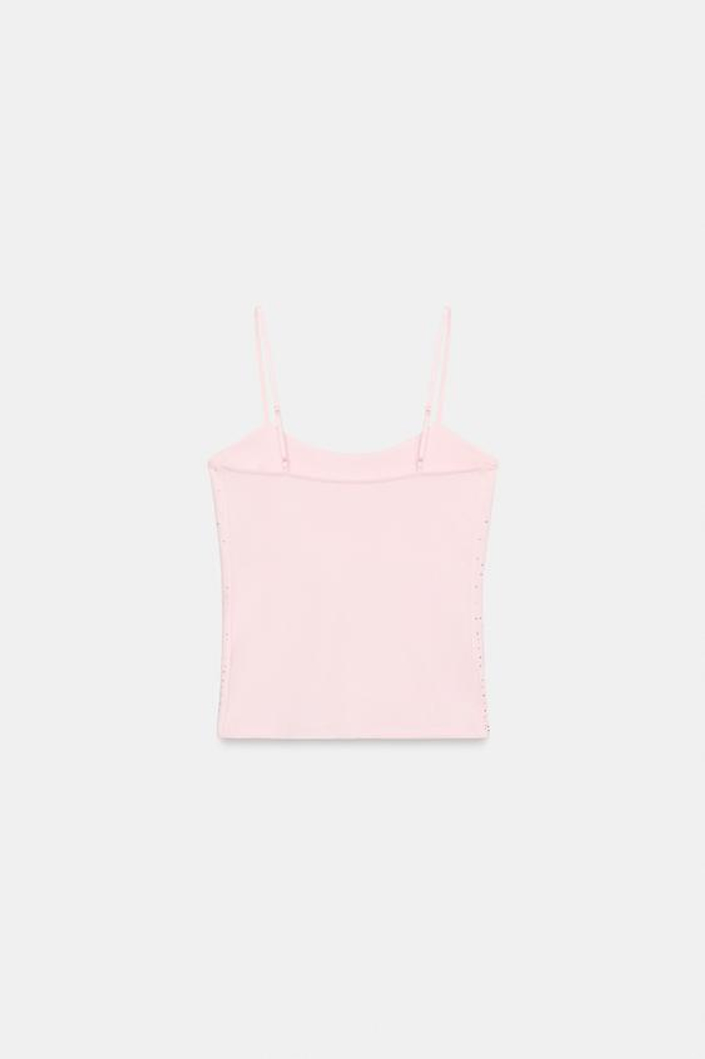 ZARA ТОП НА БРЕТЕЛЯХ СО СТРАЗАМИ, РОЗОВЫЙ
