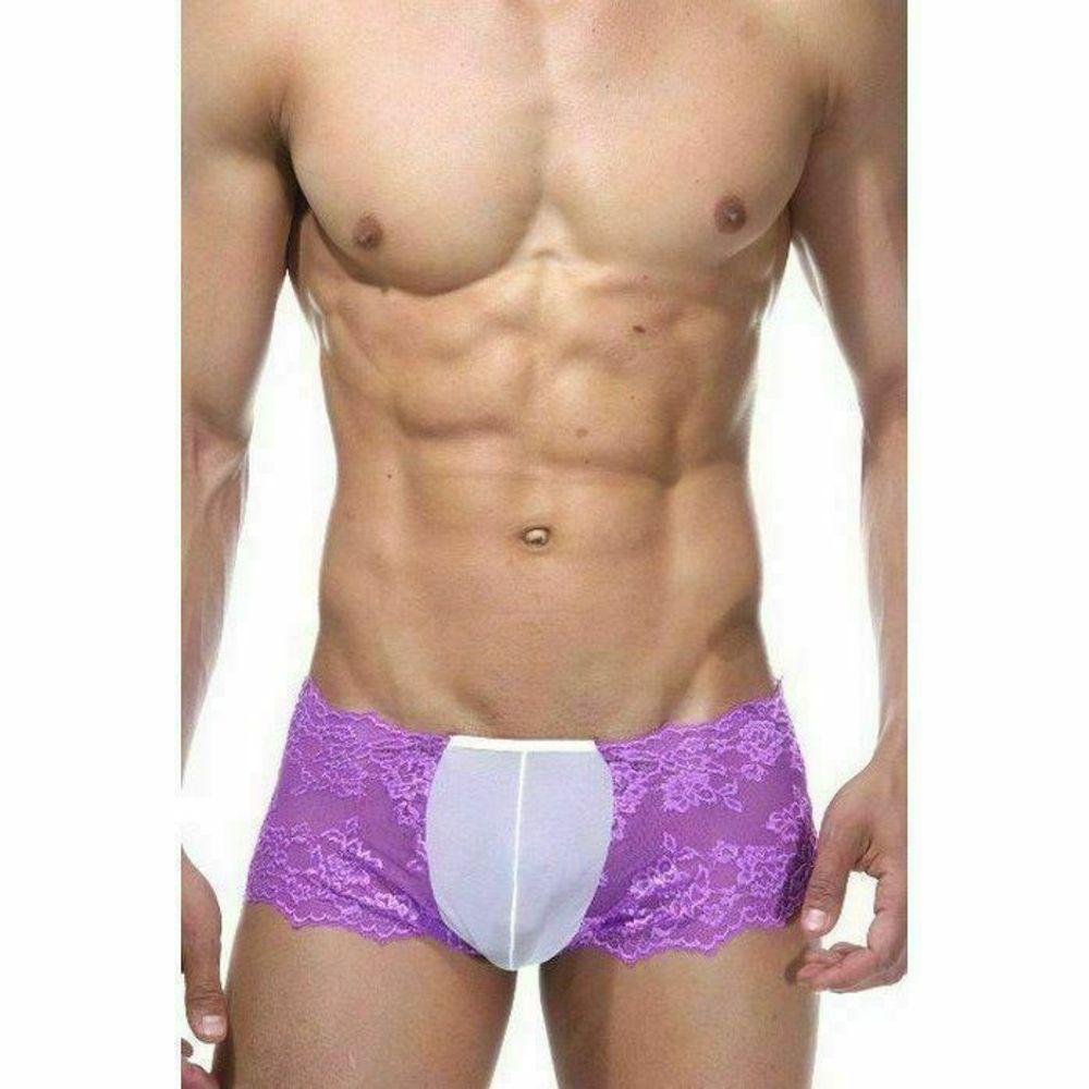 Мужские трусы хипсы фиолетовые кружевные La Blinque LB15213