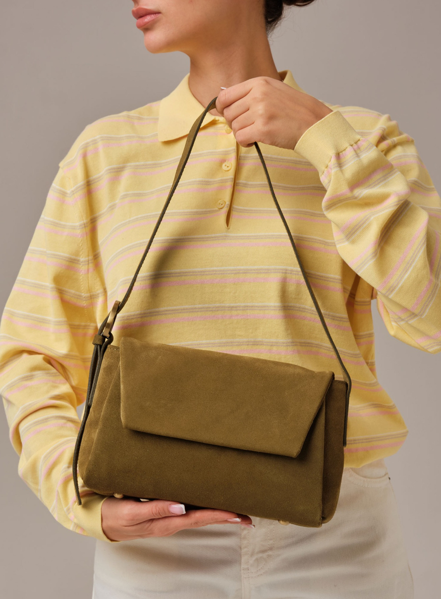 Замшевая сумка Nova DBR 31391 белый мох