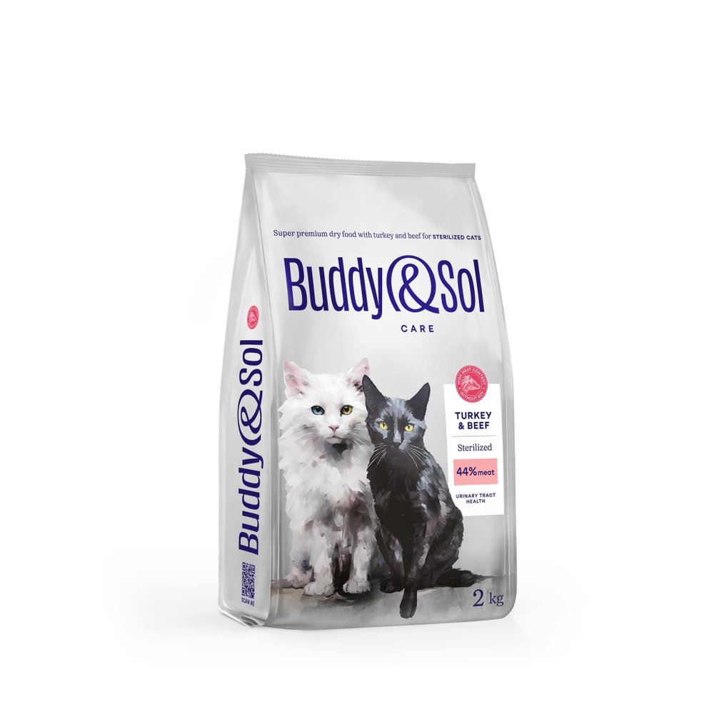 Сухой корм Buddy&Sol CARE STERILIZED с индейкой и говядиной для стерилизованных кошек 2 кг