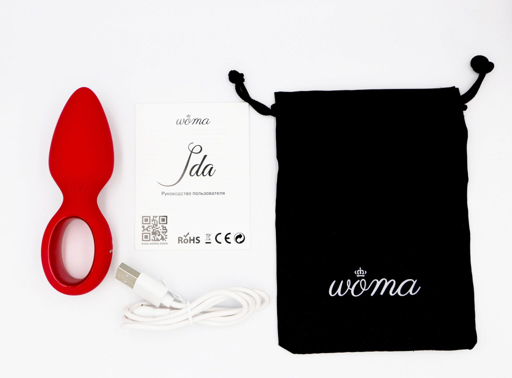 Красная анальная вибропробка Ida - 11,5 см. (Цвет: красный)