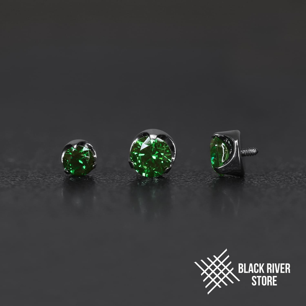 Flat Cubic Zirconia Green